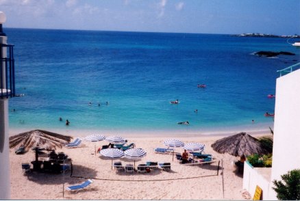 The local beach - note how crowded it isn't